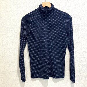 GAP Navy Polka Dot Featherweight Cotton Blend Turtleneck Size Small